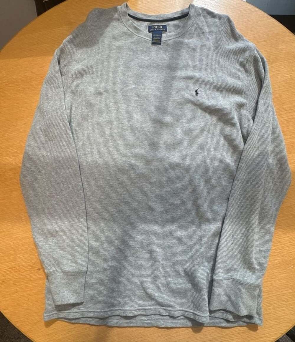 Polo Ralph Lauren Mens Gray Waffle Knit Thermal Long Sleeve Crew Neck  2XL